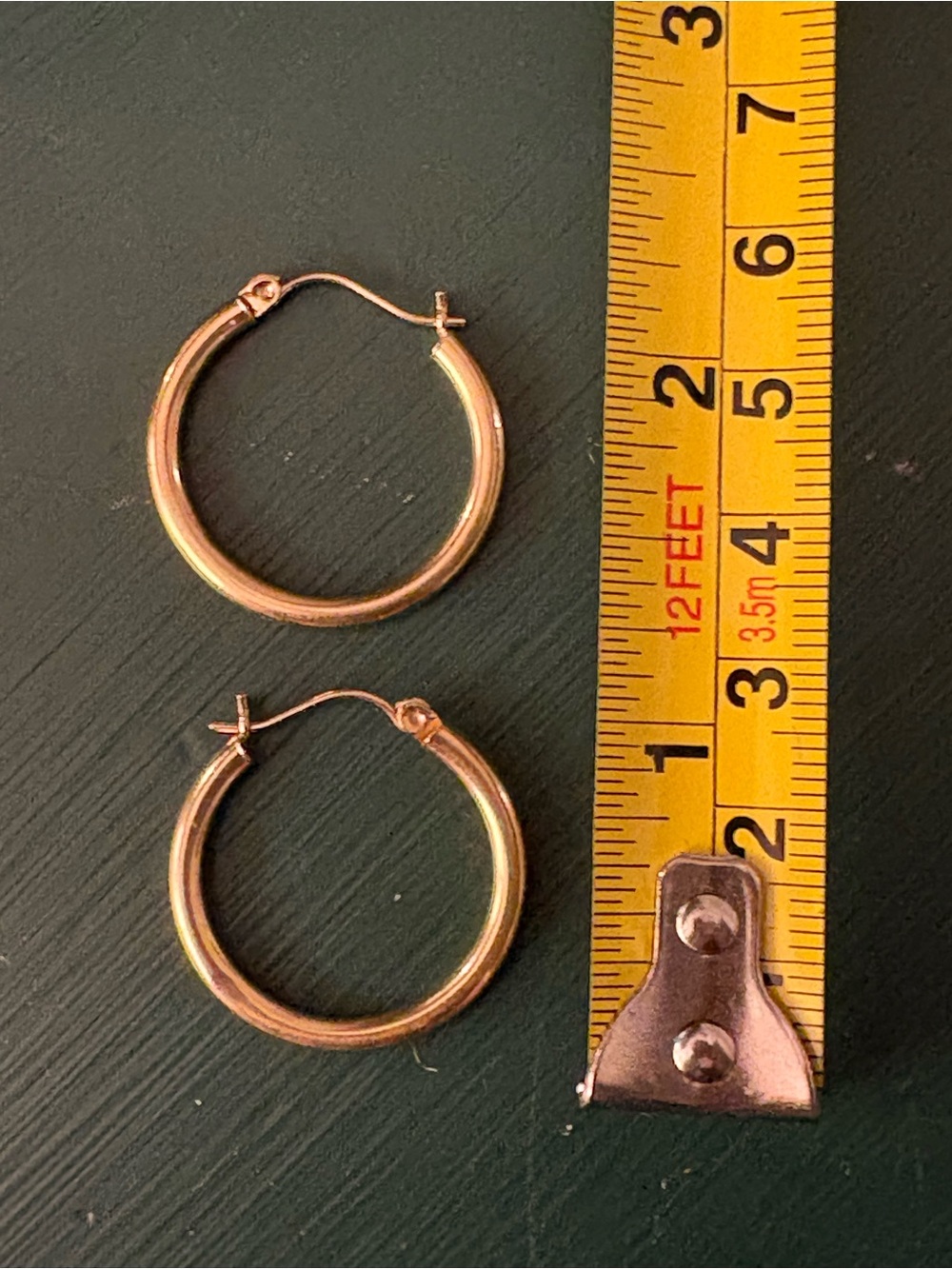 14k Yellow Gold Hoop Earrings - Classic Women's Hoop Earrings - Picture 4 of 5